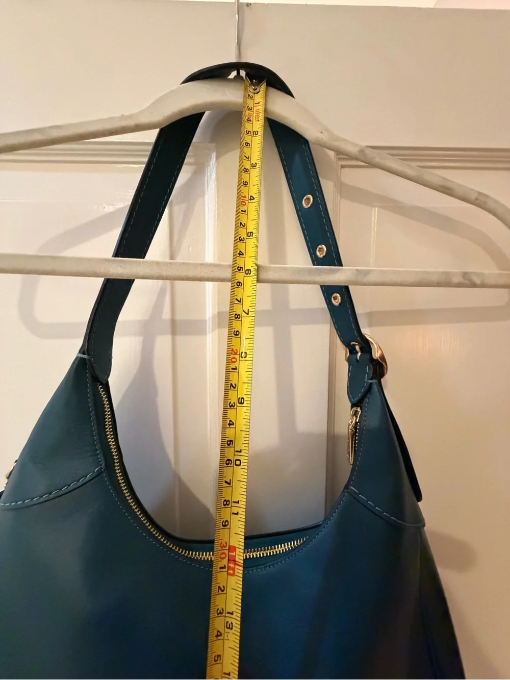 COACH K2577 Smooth Leather Hobo — Deep Teal